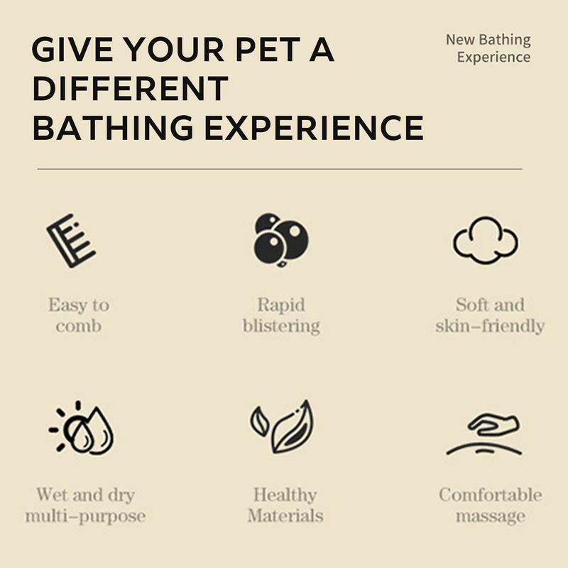 【Tiktokshopblackfriday】2-In-1 Dog Bath Brush with Shampoo Dispenser – Soft Silicone Massage Brush for Dogs & Cats, Gentle Grooming Tool for Long/Short Hair during Bath Time