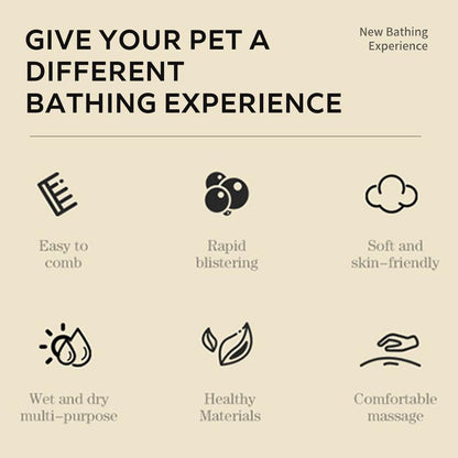 【Tiktokshopblackfriday】2-In-1 Dog Bath Brush with Shampoo Dispenser – Soft Silicone Massage Brush for Dogs & Cats, Gentle Grooming Tool for Long/Short Hair during Bath Time